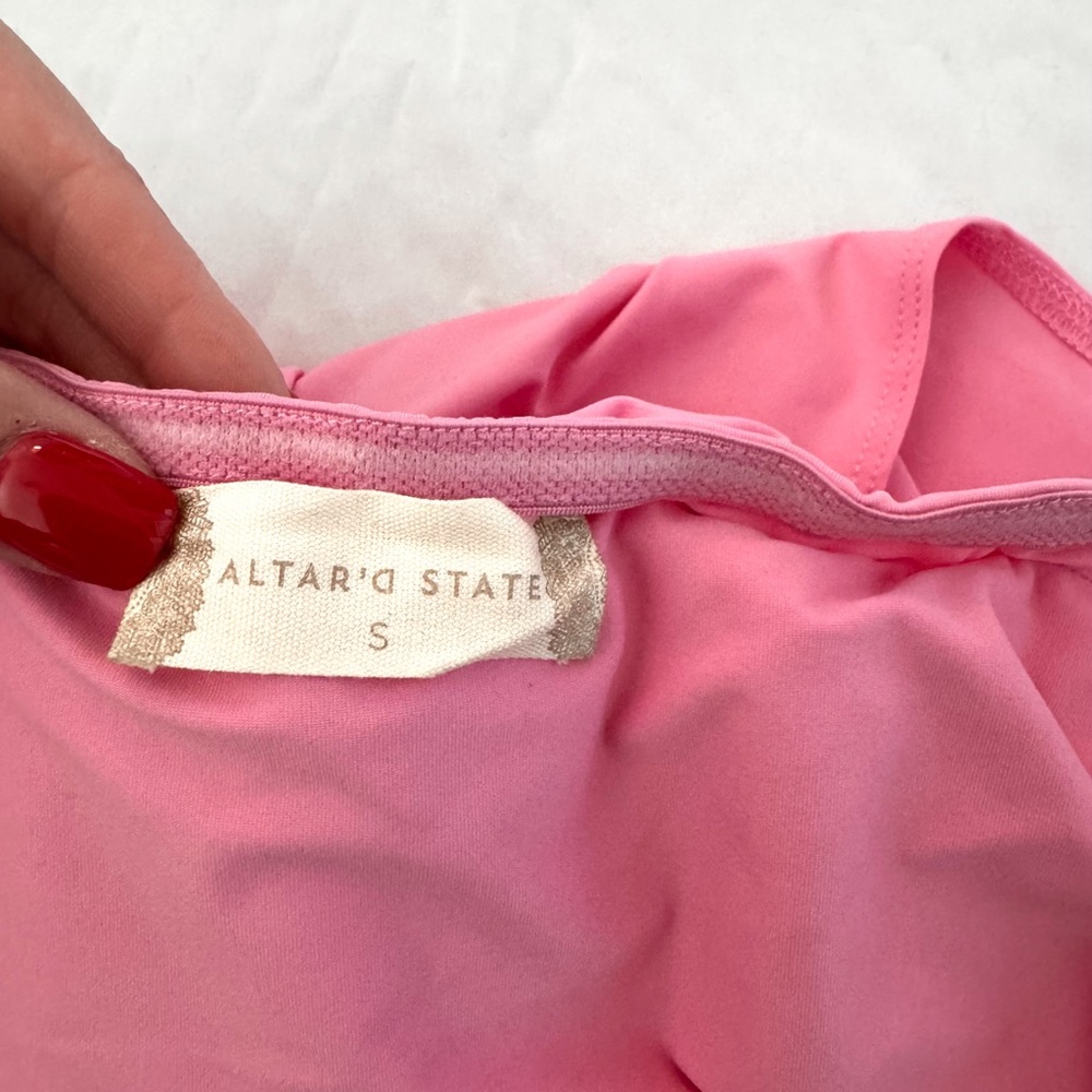 Altar'd State Pink Ruffled Bodysuit - Picture 5 of 6